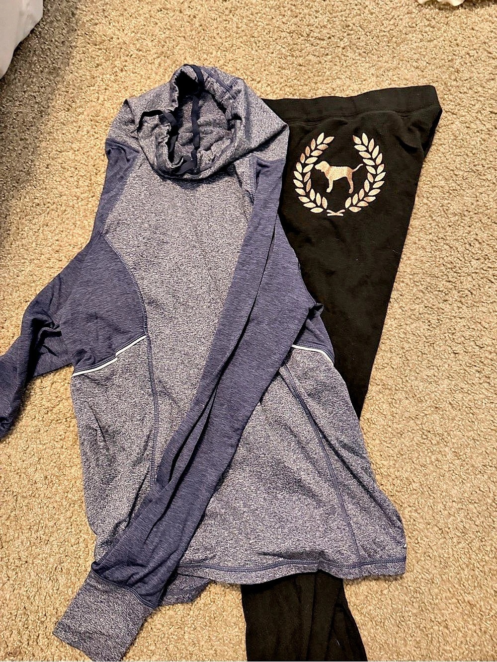 PINK Victoria's Secret Blue & Black Long Sleeve Tunic